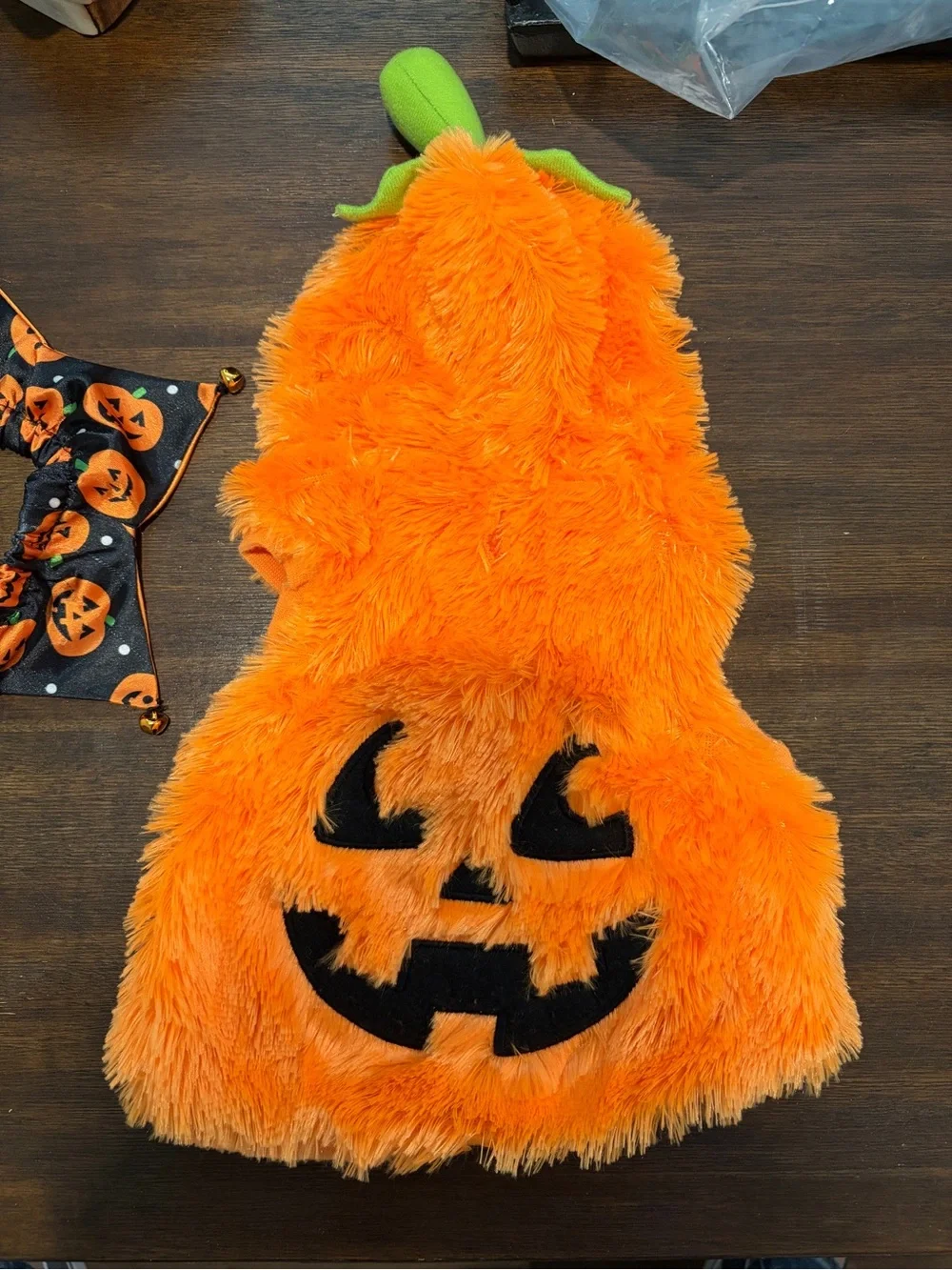 Halloween Jack-O'-Lantern Star Collar Accessory for Dogs - Black & Orange